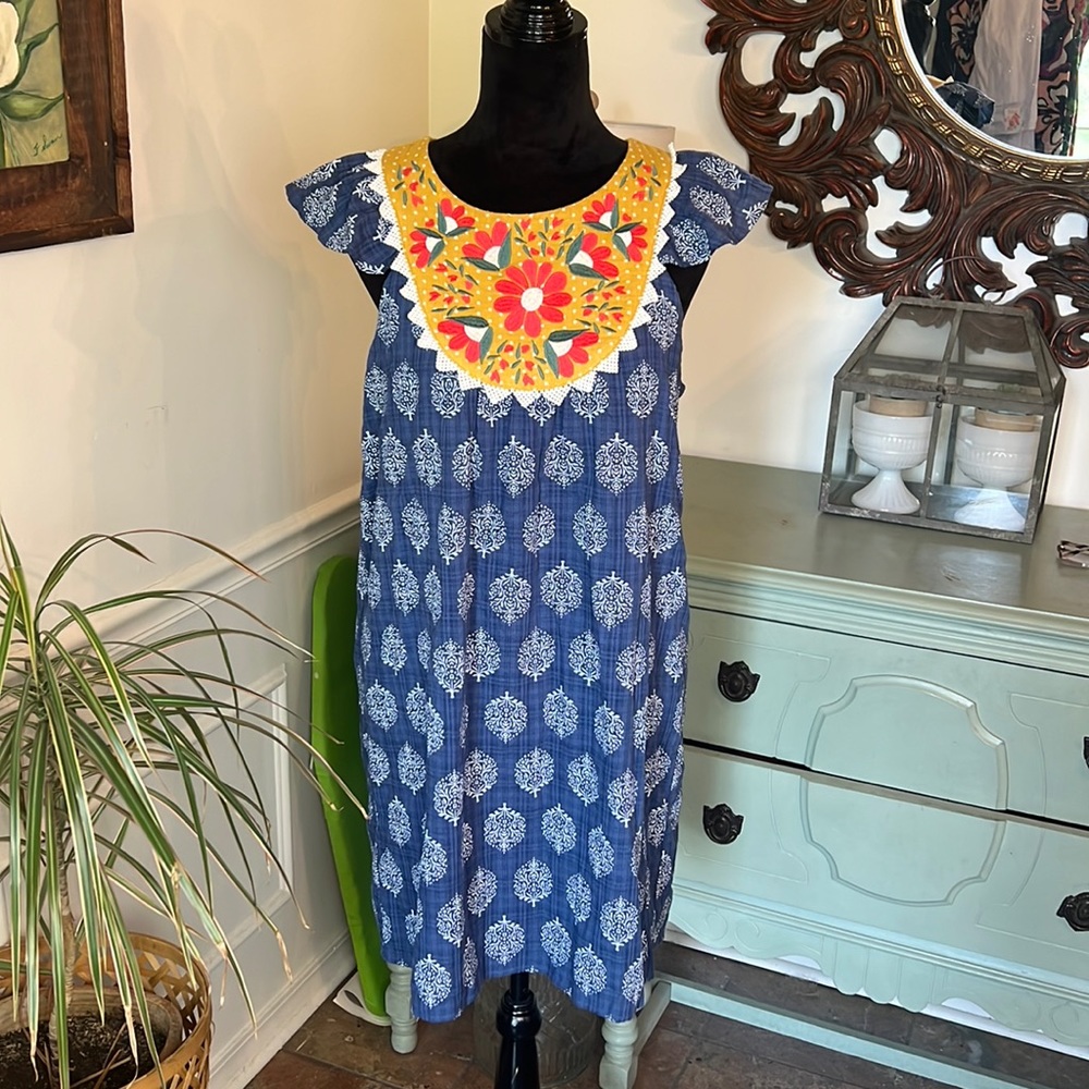 Anthropologie THML Embroidered mini dress, size small
